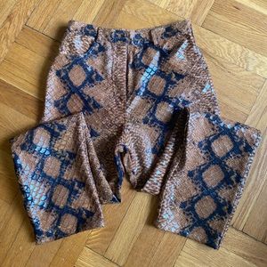 High-waisted vegan snake skin mom pants!